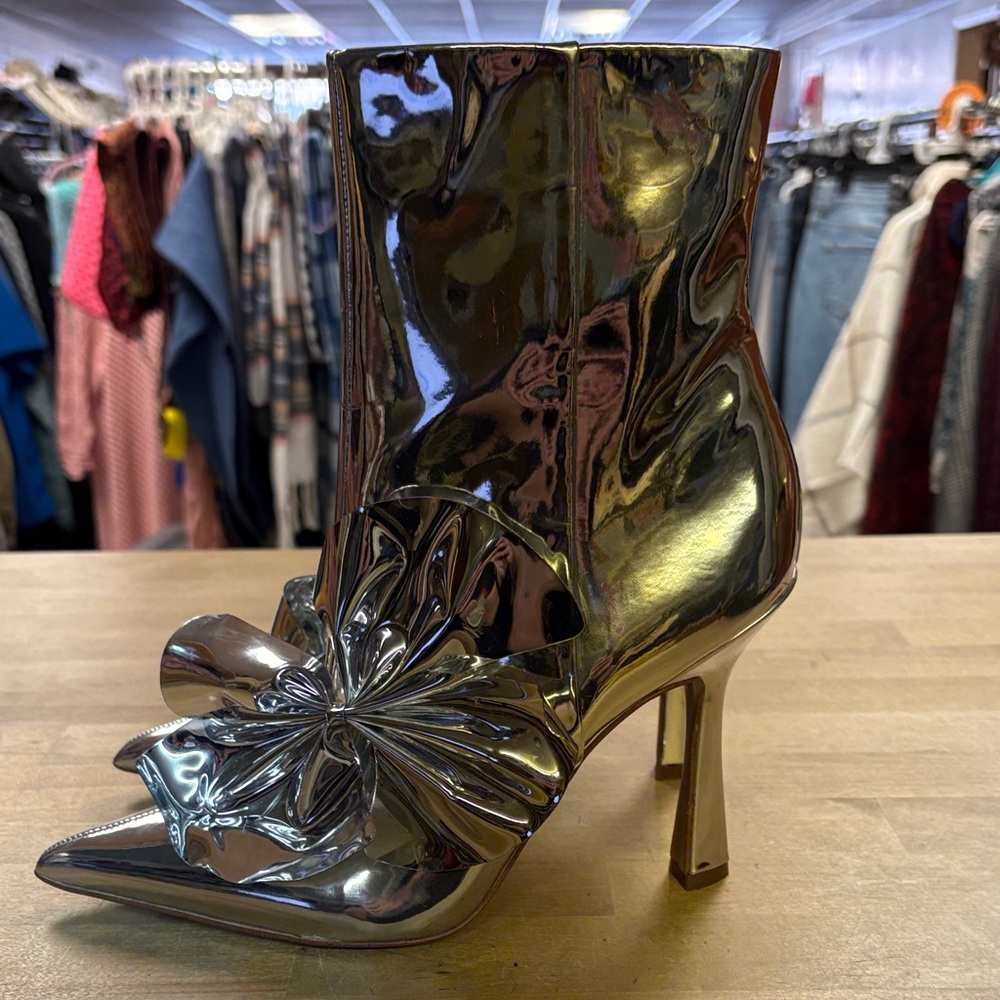 Jessica Simpson Shiny Metallic Heeled Boots